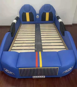 Lits pour enfants populaires en forme de voiture <span class=keywords><strong>avec</strong></span> <span class=keywords><strong>rangement</strong></span>, <span class=keywords><strong>lit</strong></span> multifonctionnel en forme de dessin animé pour enfants, <span class=keywords><strong>lit</strong></span> souple en bois et cuir de style américain, ensemble de <span class=keywords><strong>lit</strong></span> pour petite voiture - Product Image 3