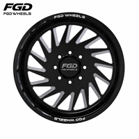 Jantes forgées noires FGD Custom 22x12 24x12 24x14 26x14 26x16 8x180 8x6.5 6x135 8x170 pour Ford F-150/250/350 Chevy 1500/2500/3500