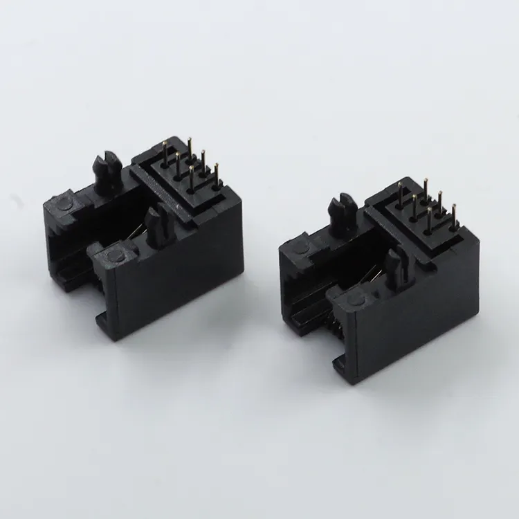 Hot sell PCB mount 6P6C BK rj11 modular jack telephone modular adaptor