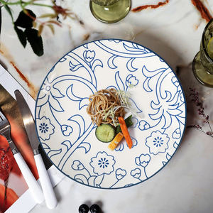 DongYu, индивидуальный обеденный набор, винтажная синяя Современная обеденная тарелка, салатная паста, набор роскошной посуды 6 дюймов, меламиновая посуда - Product Image 2