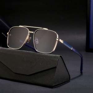Lunettes de soleil pilote carrées vintage 2025 pour homme avec double pont, protection UV400, personnalisables avec logo - Product Image 1