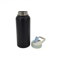 Bouteille d'eau thermique réutilisable en acier inoxydable 1000 ml, isolée sous vide, portable, sérigraphiée, cadeau de bienvenue, avec poignée en silicone
