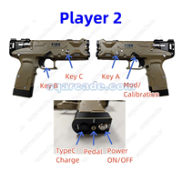 Pistolet lumineux sans fil Fire Phoenix AimLightGun 2.4G avec vidéo performante, même caméra que la manette Wii avec recul électromagnétique