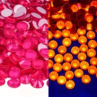 Cristaux plats de couleur vert pomme néon lumineux, cristaux de verre non thermocollants, strass fluorescents, art des ongles professionnel