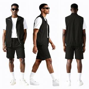 Ensemble 2 pièces prêt à expédier : Gilet léger zippé et short – Tenue d'<span class=keywords><strong>été</strong></span> technique pour <span class=keywords><strong>homme</strong></span> - Product Image 5