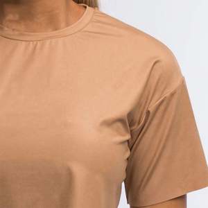 Venta al por mayor de camisetas con logotipos personalizados de peso pesado de corte bajo 100% en blanco de gran tamaño 100% algodón camisetas de las mujeres - Product Image 5