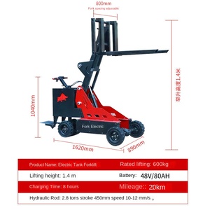 Carretilla elevadora cisterna eléctrica pequeña de cuatro ruedas de elevación de descarga y manipulación de vehículos de almacenamiento y logística camión apilador hidráulico - Product Image 6