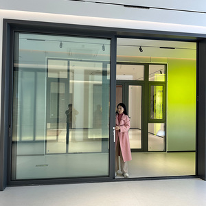 Porte coulissante en verre trempé en aluminium de haute qualité, design moderne et élégant, utilisation intérieure et extérieure, excellente isolation phonique et thermique - Product Image 1