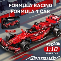 En gros, Ensemble de blocs de construction en plastique DIY, modèle de voiture de course à l'échelle, compatible avec les voitures de sport rouges, pour enfants