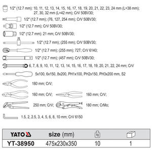 65 Piece Auto Repair <b>Tool</b> <b>Set</b> With Ratchet Socket Wrench And Handheld <b>Tool</b> <b>Box</b> YT-38950 - Product Image 3