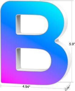 Coplsdors Luce Notturna LED RGB a Forma di Lettera B con Sincronizzazione Musicale, Decorazione per Feste di Compleanno e Natale per Ragazze e Donne - Product Image 4