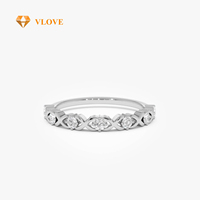Fabricant de bijoux VLOVE Gravure personnalisée Bande d'éternité empilable Bague de mariage en diamant 14K X O Design