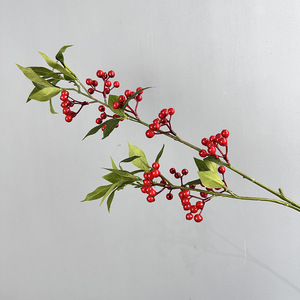 Branches artificielles réalistes de baies rouges H-1024 pour <span class=keywords><strong>le</strong></span> Nouvel An chinois, décoration de la maison, du hall d'hôtel, des mariages, vente en gros - Product Image 5