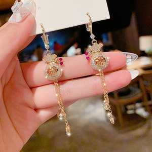 Boucles d'oreilles clous en cristal JC, diamant brillant, pour femmes, boucles d'oreilles en strass, style chandelier - Product Image 5