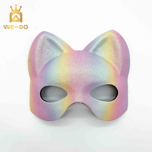Máscara de Fiesta de Carnaval Colorida, Novedad <span class=keywords><strong>2022</strong></span>, Máscara de Media Cara de Arcoíris, Máscara de Gato y Zorro para Navidad, Año Nuevo y Cosplay - Product Image 5