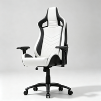 Silla de Juego de Cuero Estilo Racing, Silla de Computadora Giratoria con Respaldo Alto, Reposabrazos Ajustables, Reclinable y Ergonómica