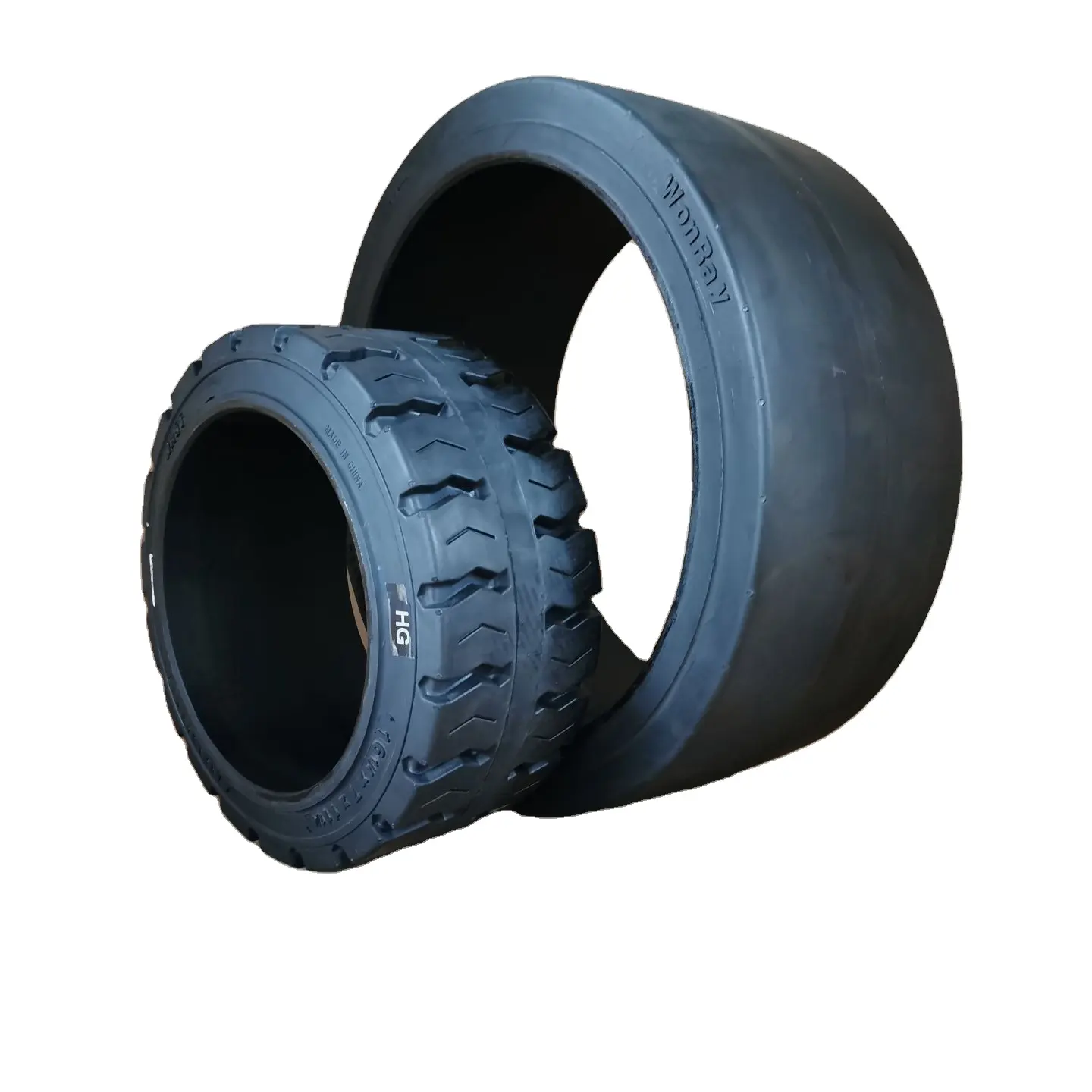 Pneus chineses marcas wonray jantes pneus sólidos empilhadeira industrial 22x12x16 imprensa sobre pneus com banda de rodagem lisa