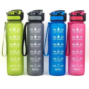 Ensemble de 3 bouteilles d'eau motivantes 3 en 1, dégradé noir, 2l, en plastique, avec marqueur de temps - Product Image 5