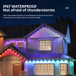 15M RVB Smart LED Pixel Guirlande Lumineuse Pierres Précieuses IP65 Étanche Extérieur Noël Eave Éclairage <span class=keywords><strong>D</strong></span>écoratif Extérieur Éclairage - Product Image 3