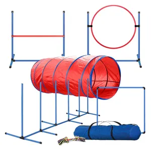 Dog Outdoor Training Equipment High Jump Hoop And Pole Dog Tunnel Pet Training Kit Hoop Agility Equipment