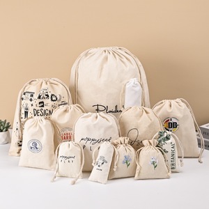 Pochette à linge personnalisée RanChen DB008 avec logo, écologique, en coton recyclé, avec cordon de serrage, taille personnalisée - Product Image 3