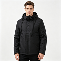 Veste Rembourrée Homme Capuche Polyester Coupe-Vent Hiver Logo Personnalisé