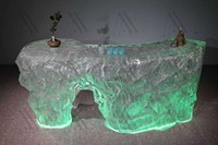 Mesa de Bar con Iluminación LED en Forma de Cueva con Aspecto de Cristal Hecho a Mano para Diseño de Área de Entretenimiento de Villa de Comida Fina de Club Nocturno