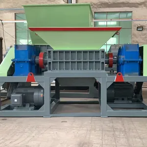 Kleine Mini Zware Dubbele As Industriële Kan Ijzer Aluminium Auto Staal Crusher Verpletterende Shredding Machine Schroot Shredder