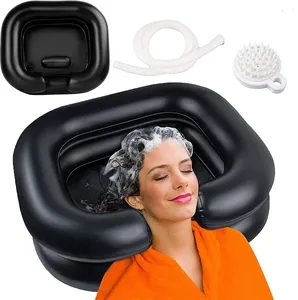 Bassin de lavage de cheveux gonflable portable, utilisation à l'hôpital/à domicile, bol à shampooing, oreiller pour personnes âgées, fournitures de réadaptation thérapeutique - Product Image 1