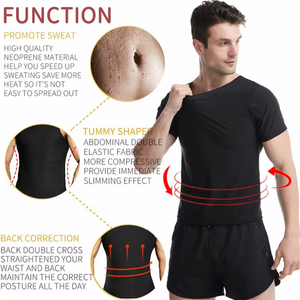 Body Shaper pour hommes Sweats chauds <span class=keywords><strong>Sauna</strong></span> Sueur chaude Chemise amincissante <span class=keywords><strong>T</strong></span>-<span class=keywords><strong>shirt</strong></span> de perte de poids - Product Image 6