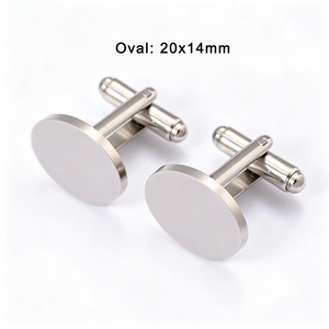 Mancuernillas de Acero Inoxidable Pulido Grabables en Blanco, Mancuernillas Lisas para Camisa Francesa con Logotipo Láser Personalizado, para Hombres de Negocios, 2 Piezas/Set - Product Image 6