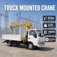 Camion-grue mobile 4x2 3.2T de marque japonaise, moteur Euro 6 de 140 CV, grue à flèche rigide pour chantier de construction et logistique de charges