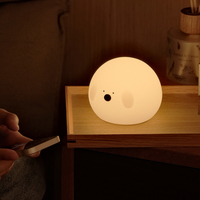 Veilleuse LED rechargeable en silicone en forme de petit chien, contrôle tactile, décoration de chambre d'enfant, lampe animale, cadeau d'anniversaire