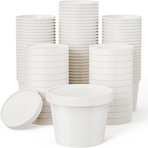 Fabricant de bol en papier personnalisé bol à salade en papier jetable rond carré chauffant bol en papier kraft jetable carré avec couvercle en PET - Product Image 3