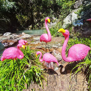 ประติมากรรมนกสีชมพูสวยงาม ดีไซน์ทันสมัย พร้อมขา PE ปรับระดับได้ ใช้ตกแต่งสวนหรือเป็นเหยื่อล่อสัตว์ป่ากลางแจ้ง - Product Image 6