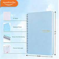Agenda hebdomadaire A5 non daté à spirale, carnet de liste de tâches, suivi des habitudes, journal de buts, agenda simple, journal de bord, usage professionnel et bureautique, en PU et papier
