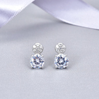 Ensemble pendentif fantaisie simple en argent sterling 925 et or blanc Bijoux de mariage et de fête populaires avec cadeau en zircon de Dubaï