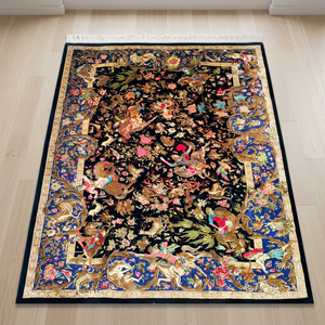 Alfombra Persa de Seda Pura Premium, Hecha a Mano, Diseño Moderno Personalizado, Anudada a Mano, Lavable, Antideslizante, Alfombra de Lujo para Comedor - Product Image 6