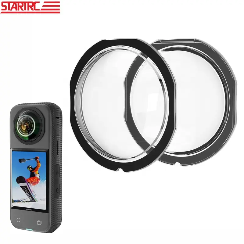 STARTRC lensa pelindung baru penutup antigores transparan perlindungan lensa panorama Insta360 X3 aksesori kamera olahraga