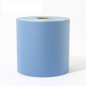 Disposable Industrial <b>Blue</b> Square Plain Wipes <b>Roll</b> Eco-Friendly Nonwoven Jumbo <b>Roll</b> Towels Kitchen Use Super Water Absorbent - Product Image 4
