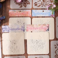 Pochoirs de peinture florale personnalisés, gabarits de fleurs creuses en PET lavables pour Bullet Journal, fabrication de cartes, décoration artistique
