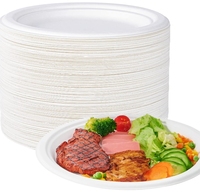 2024 assiettes et bols en papier de canne à sucre biodégradables ensembles vaisselle écologique boîte à 3 compartiments emballage de bagasse