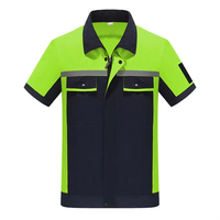 Usine directe conception personnalisée champ de pétrole lave-auto pilote manches courtes vêtements de travail uniformes durables hauts vêtements de travail