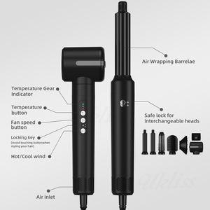 Secador de Pelo 7 en 1 HQ Mixed Proc 110000, Venta al por Mayor, Secador de Pelo con Aire Caliente y Frío, Cepillo de Aire Caliente, Peine, Cepillo Secador de Pelo de Alta Velocidad - Product Image 4