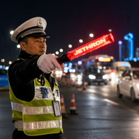 Bâton de signalisation routière multifonction rechargeable, bâton lumineux LED clignotant, lumière stroboscopique rouge et bleue, avertissement réfléchissant