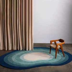 Tapis de salon rectangulaire, couleur unie, dégradé, luxe léger, fait main, moderne, rétro français, haut de gamme - Product Image 2