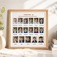 Cadre photo en bois multi-grilles, capable de contenir des photos de la maternelle à l'université, idéal pour commémorer la croissance des enfants