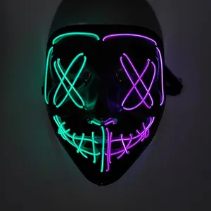 Großhandel Halloween Dekoration Leuchten DJ Party Neon Glowing EL Wire Rave LED Party Maskerade Maske