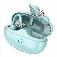 Nouveaux écouteurs intra-auriculaires ouverts F21 2026 à clipser, ultra-légers 5G, design DIY nœud, 95 % moins de fuites, pour 5.4 ENC, étanchéité IPX3