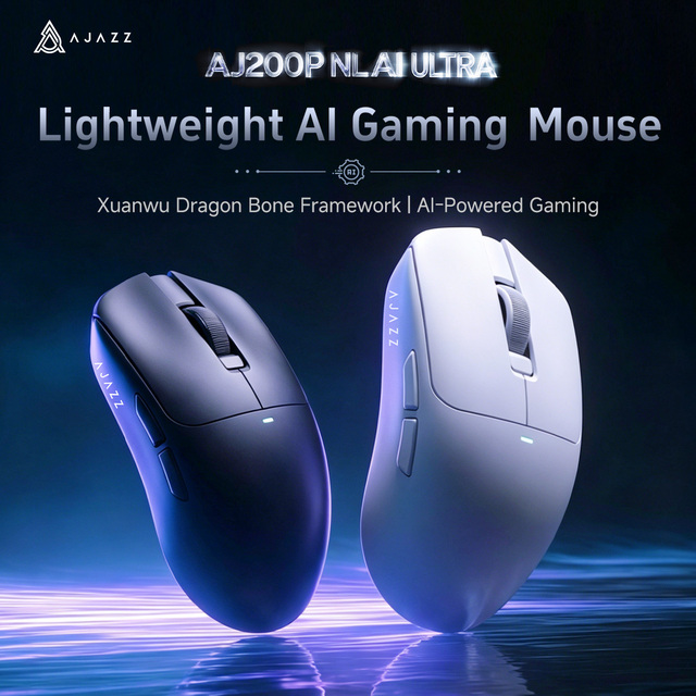 AJAZZ AJ200P NLAI Ultra Lightweight Wireless Gaming Mouse with AI Coach, Nearlink Tech, Wireless Charging Dock, 8K Polling Rate,